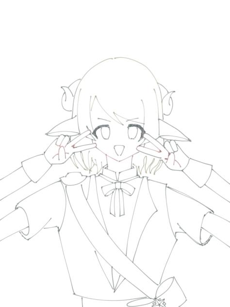WDリンちゃん描いてみた！(線画)