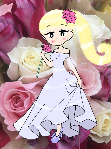 Flower anime girl