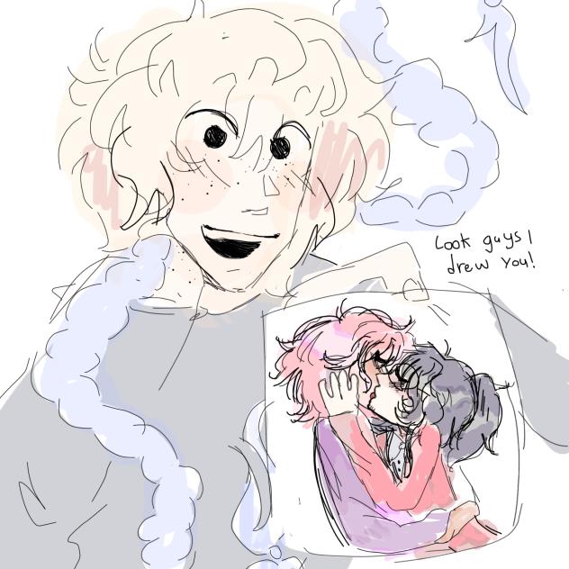 The judge showing the lawyers his fanart