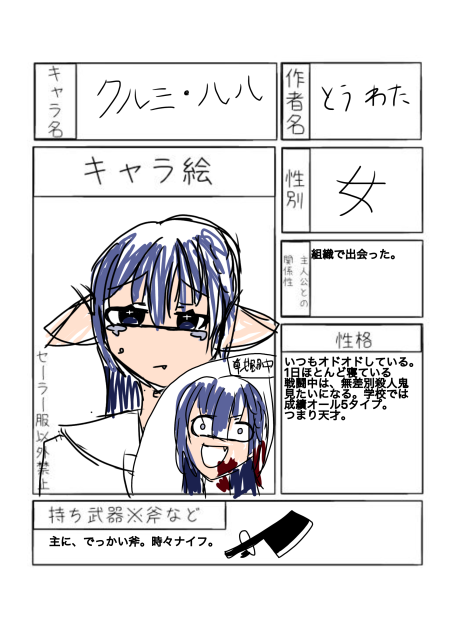 セーラー服の殺し屋ちゃん♡キャラ募集