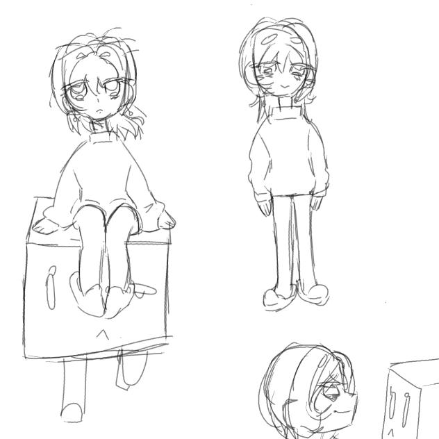 The girl and the cat box