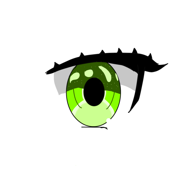 Anime eye green even