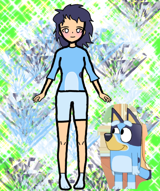 Bluey as a human