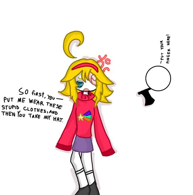 my oc in mabels clothes❗️❗️