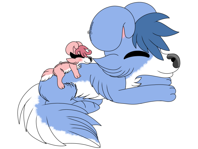 Blue And Pink Sleeping Dogs