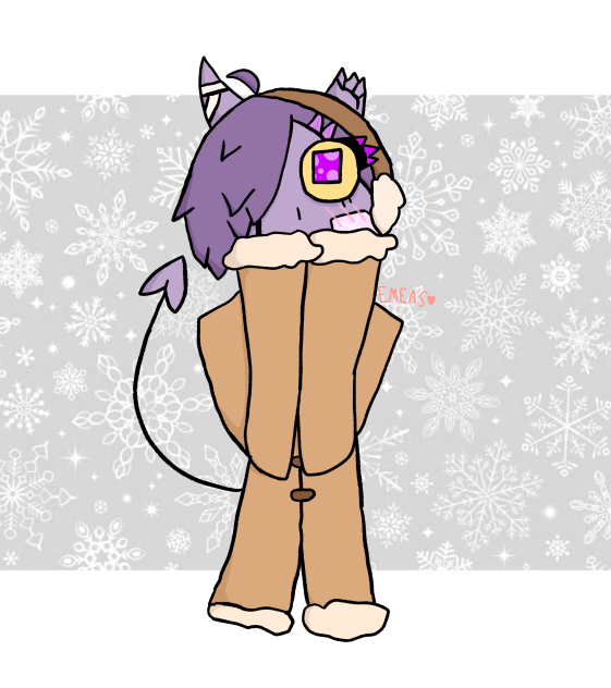 Cute demon in snow