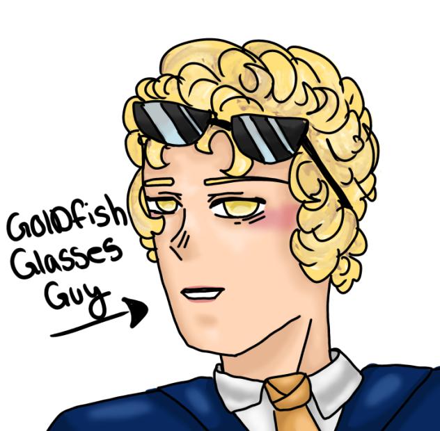 Goldfish glasses guy