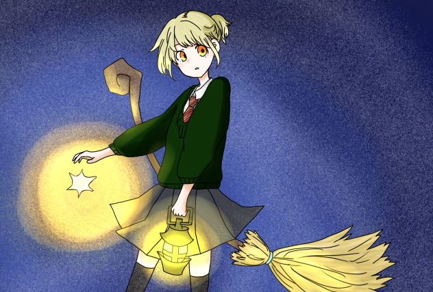 星とランプの灯り