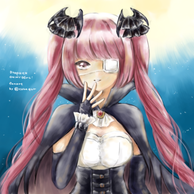 邪神ちゃんドロップキック バンパイアルックのゆりねファンアート。
