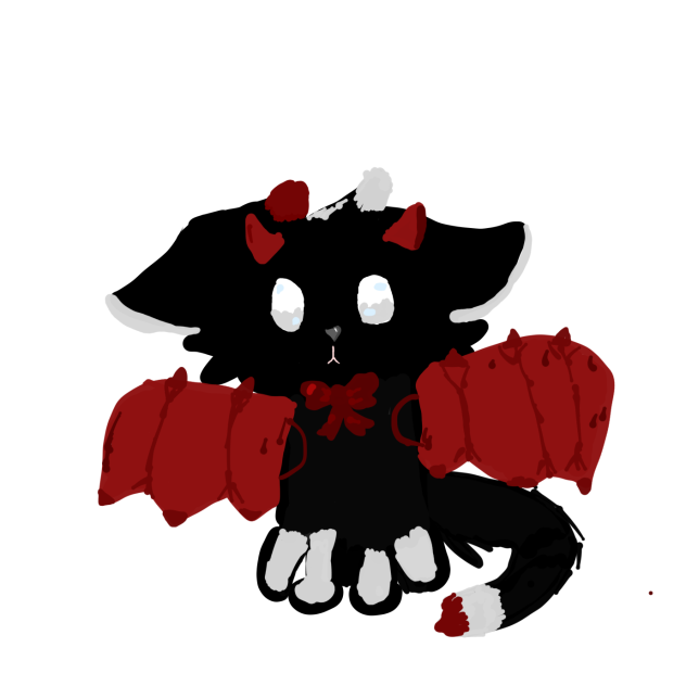 Cute cat dressed up as a demon