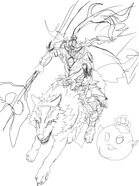 下書き。さてこれはなんのキャラかわかるかな？ヒント、パズドラ