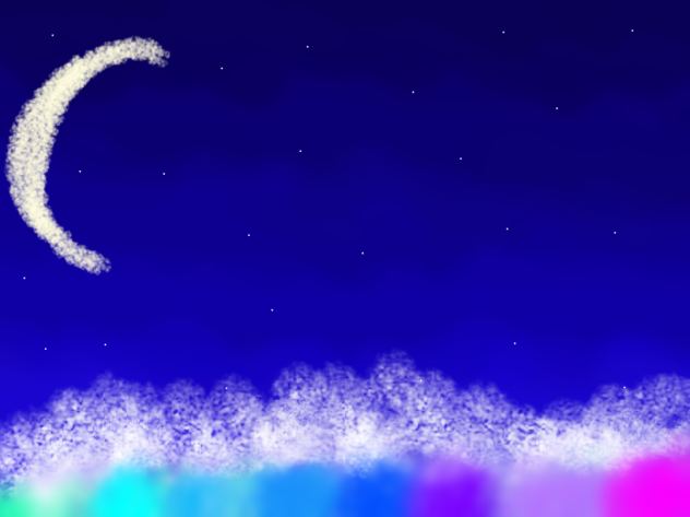 虹色の夜空