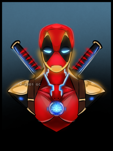 Deadpool and iron man suite