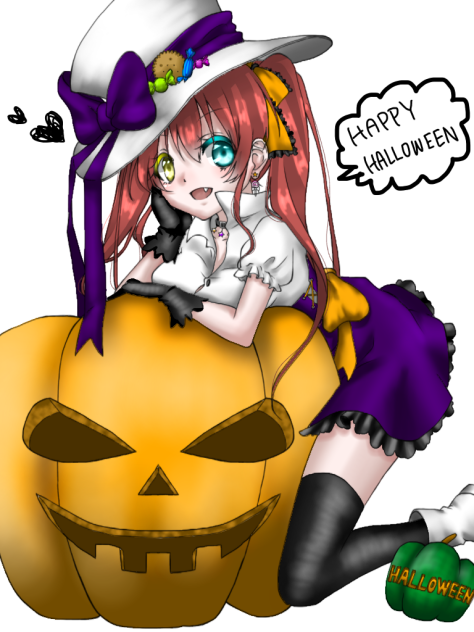 Halloween   【線画】(塗らせていただいた。)