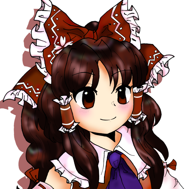 花映塚風霊夢塗り絵　塗ってみた