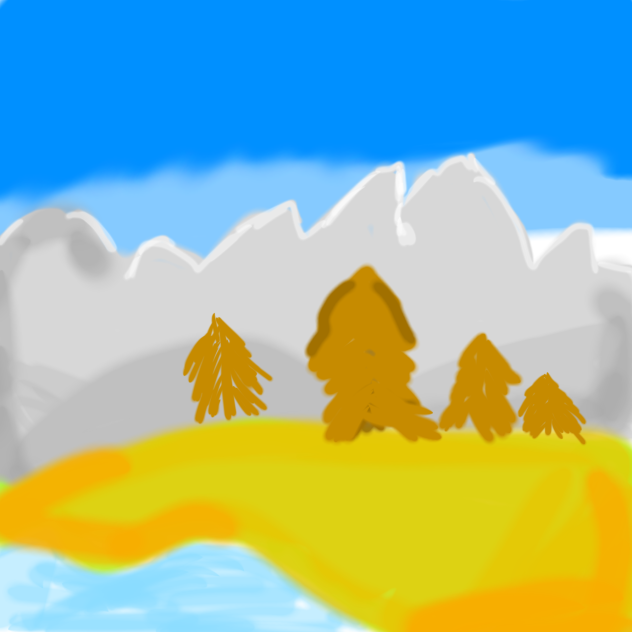 Pretty mountain with lake