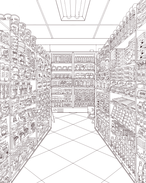 Night Shopping [LineArt 1] - ibisPaint