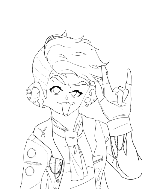 emo kid (lineart)