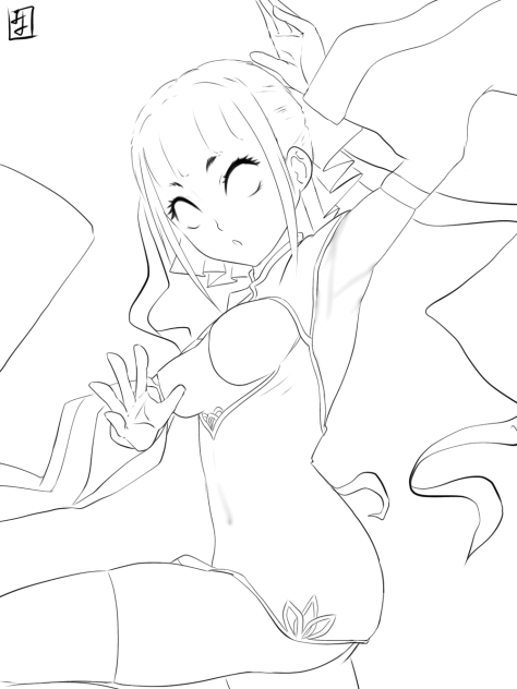 功夫娘　line art