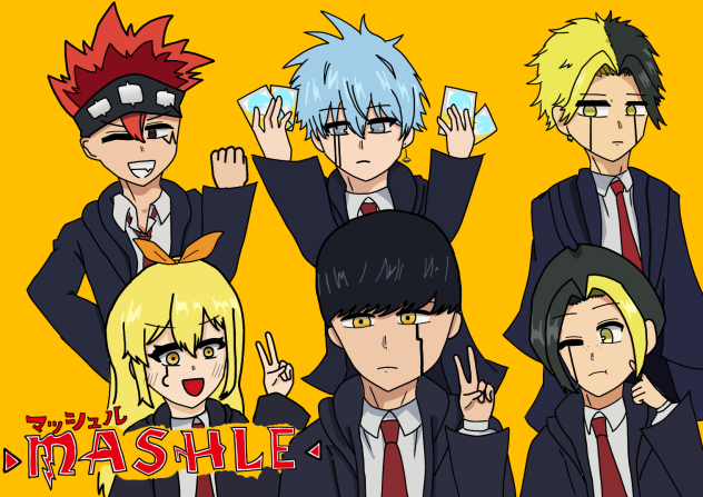 マッシュル•アドラ寮とレインくん描いてみた！