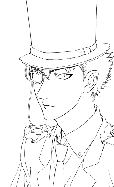 偽 怪盗キッド線画完成 Ibispaint