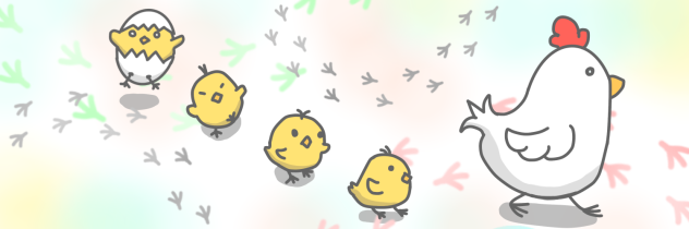 Twitterヘッダー にわとりひよこ Ibispaint