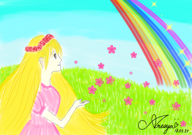 girl in the meadow - ibisPaint