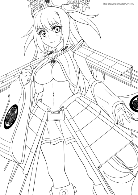 名古屋城ちゃん 線画