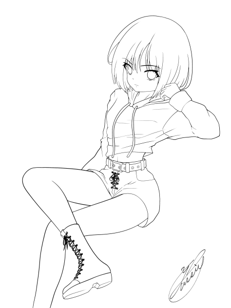 Talk to me, I won't be angry.（線画）