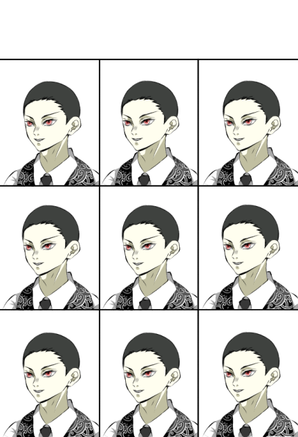 鬼舞辻無惨のヘアスタイルを描くテンプレ