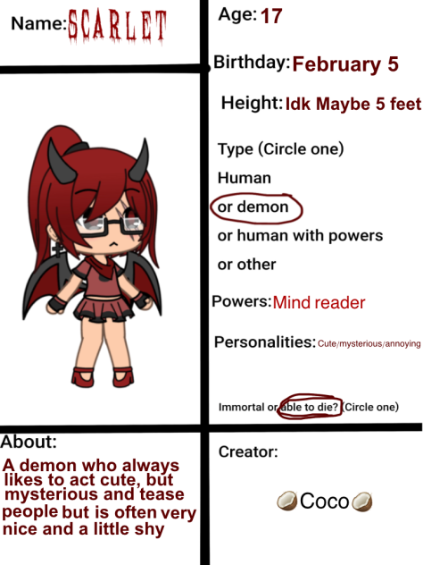 Scarlet For the demo game show