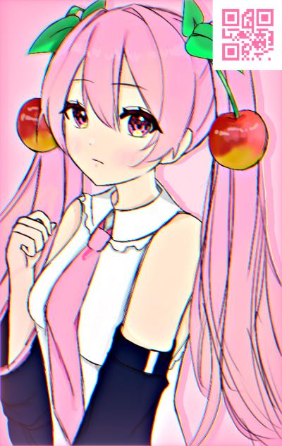 線画塗らせていただきました　桜ミク