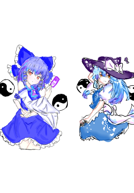 霊夢＆魔理沙(東方)(青)