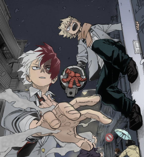 todoroki and bakugo manga colour