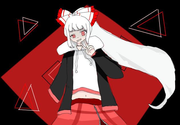 イラスト練習1回目！(藤原妹紅)