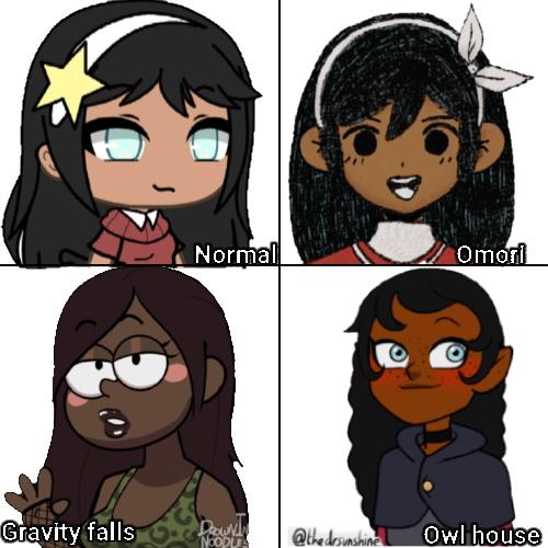 my oc in different cartoons