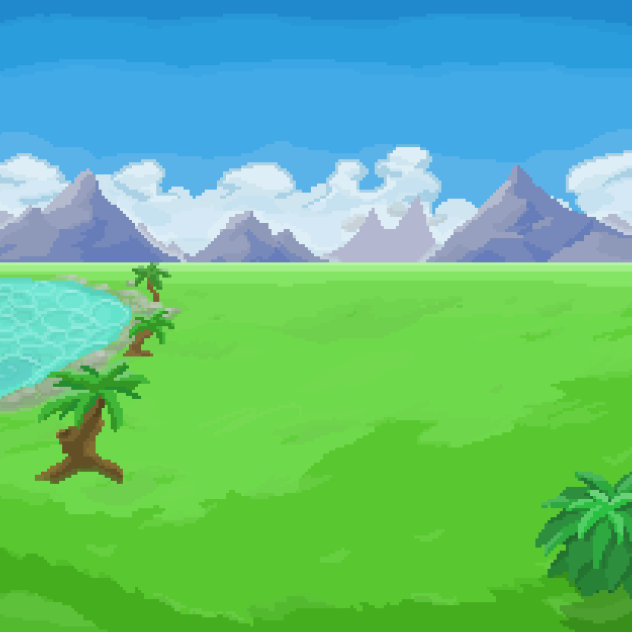 レトロゲーム風山背景