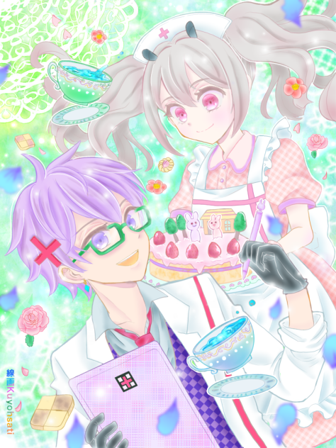 ♪九曜 紗千さまの線画お借りしました（ナイトメアぬりえ）