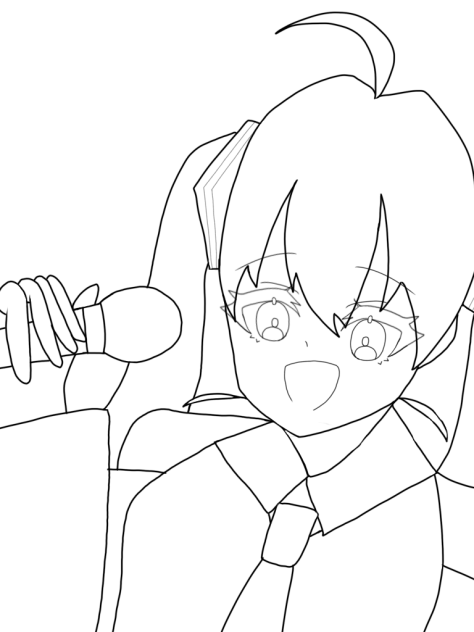 初音ミク線画