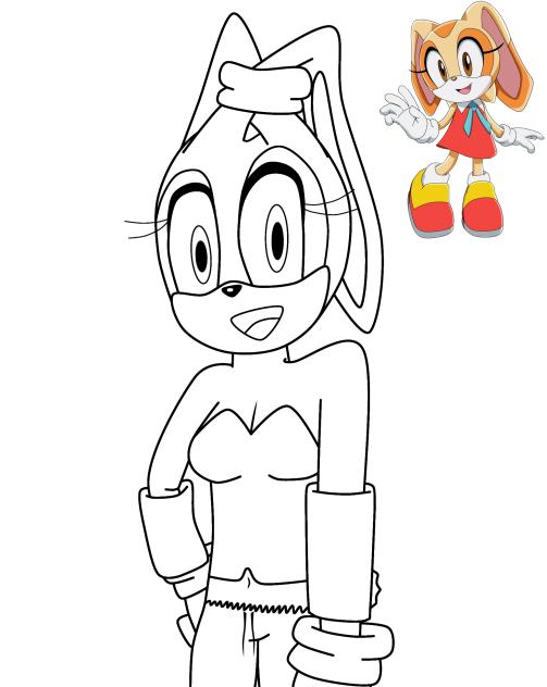 Line art of me as a sonic character