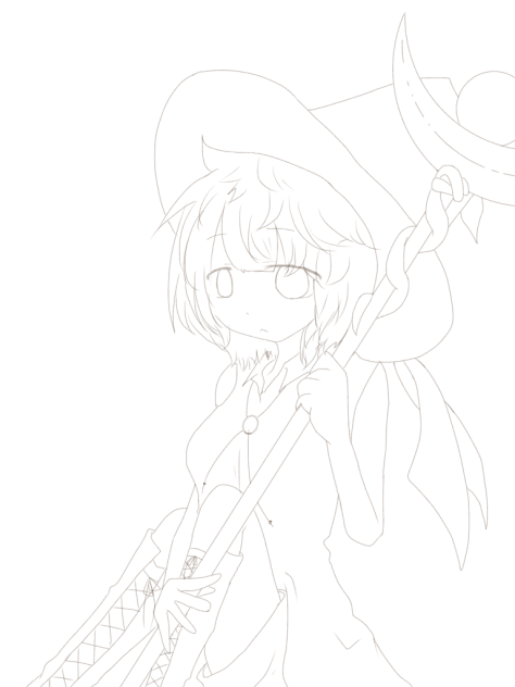 【線画】オリジナル魔女っこ