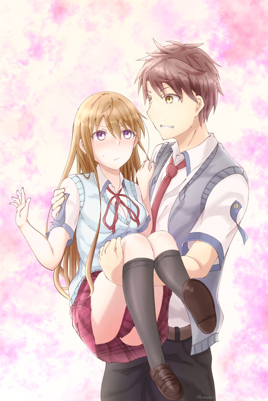 お姫様抱っこイラスト