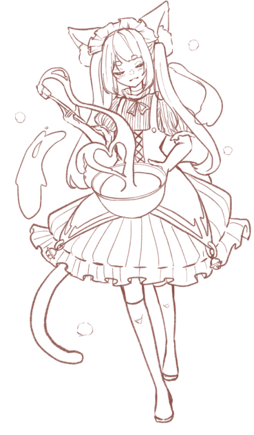 【線画】バレンタイン