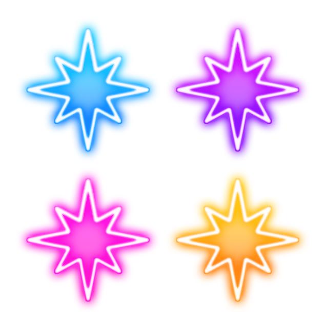 Star 3 neon icons2