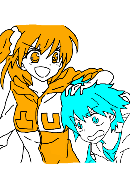 わんにゃんぷーさんの絵柄でしづさんの色塗り風ヒビモモ