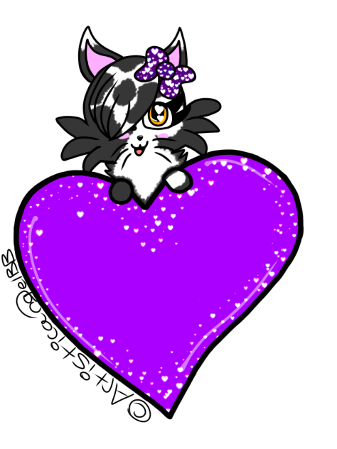 Black And White Valentine’s Day Kitten -