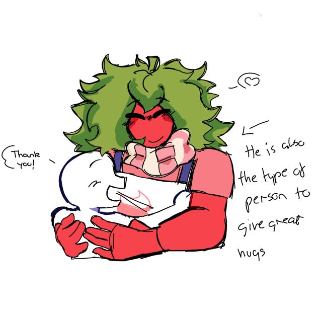 Sprout giving a random anon a hug