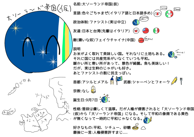 わかりにくい人向けの大ソーランド帝国(仮)資料