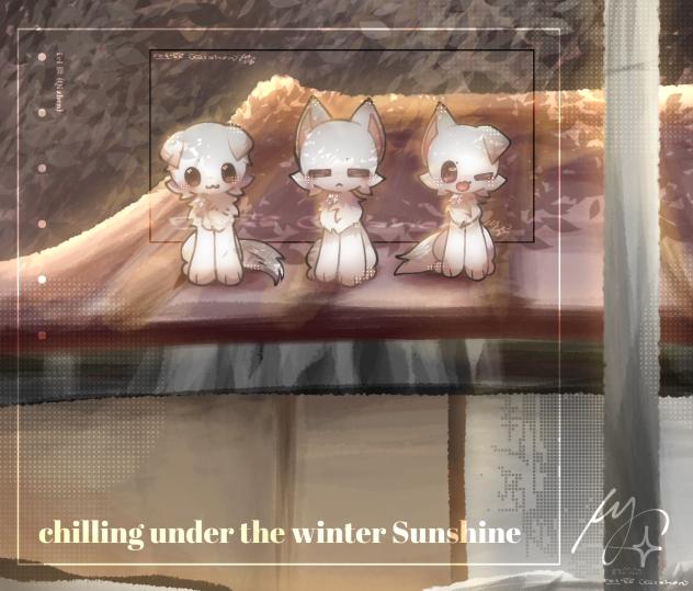 3 dogs on a roof,