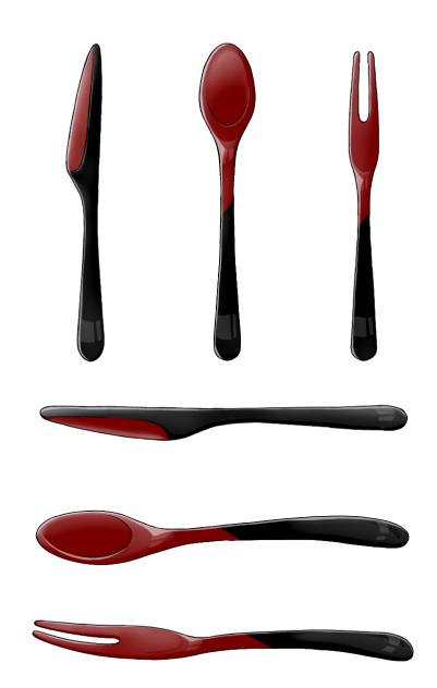 和菓子カトラリー(漆塗り風)